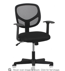 lot 565 image: OEM Essentials by OFM Black Mesh Swivel Task Chair with Arms