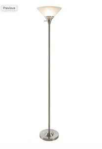 lot 583 image: Portsmouth Home Torchiere Floor Lamp with Marbleized Glass Shade