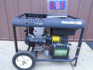 Homelite 4400 Watt Generator. Electric start. New battery. Tested & works. As shown.