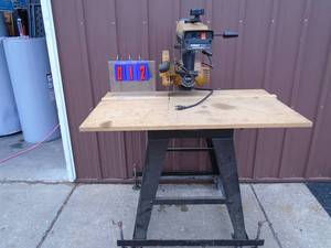 Dewalt powershop radial arm saw. Good used condition. Tested & works. As shown.