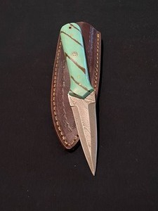 Spectacular Custom Damascus Steel Boot Knife