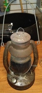 lot 23 image: Vintage Embury No. 2 Air Pilot Kerosene Lantern.