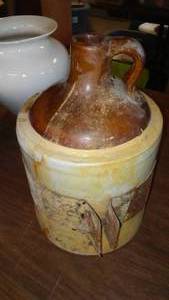 lot 157 image: Unique Stone Ware Clock Jug.