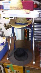 lot 180 image: Vintage Highchair, Hats and Hard Suitcase.