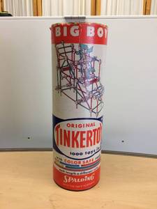 lot 65 image: Vintage Spalding Big Boy Original TinkerToy with ColorSafe Rods - Loads Of Tinker Toys In There