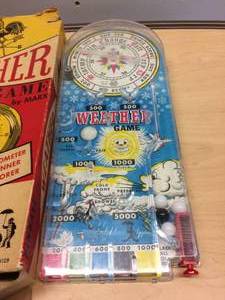 lot 55 image: 1960 Vintage Marx Pinball Weather Game with Original Box