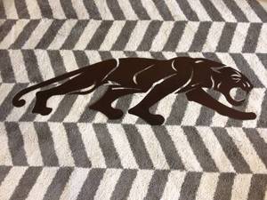lot 40 image: Fantastic Giant Metal Steel Cut Panther Wall Art - Great Condition