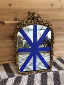 lot 36 image: Antique 18th-19th Century Carved & Gesso Gold Floral Mirror - Removed From A High End Edina Estate - Mirror Glass Itself May Have Been Replaced As There Is A Cardboard Backing On It - Small Chip At From Bottom - Otherwise Fantastic Condition For Age