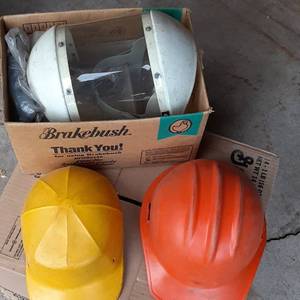 Hards Hats and a Clear Window Safety Face Shield with Accessories&nbsp