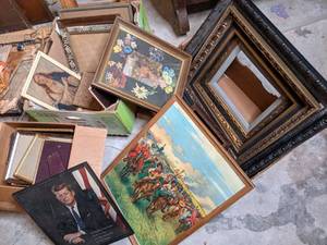Vintage Lot of (3) Boxes of Frames and Wall Decor&nbsp