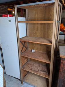 Metal Framed Wood 6-Tier Shelving Unit