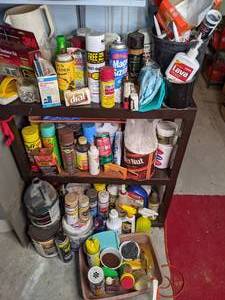 Shelf and Contents Cleaning Supplies, Spray Point, Window Insulation, Caulking, Etc.&nbsp