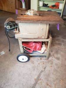 Vintage Portable Craftsman Table Saw on Work Stand