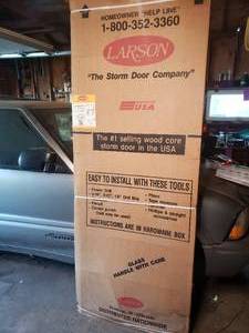 Brown Larson Value-Core 32x81 Self-Storing Wood Core Storm Door
