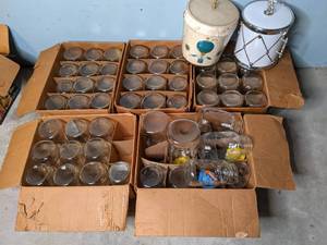 Set of (2) Vintage Ice Buckets and All the Canning Jars Moms, Atlas, Kerr, Etc.