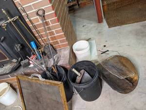 Fireplace Accessories Vintage Tools, Screens, Dustpan, Matches&nbsp