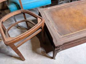Eclectic Assortment of Vintage Chairs and a Vintage Coffee Table&nbsp