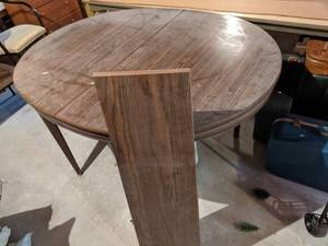 Stunning Vintage Wood Oval Dining Table with Leaf