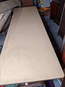 Long 8 Wood Top Metal Frame Table