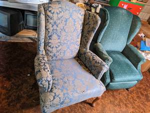 Lot of (2) Gorgeous Vintage Formal Tall-Back Side Chairs