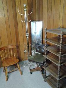 Assortment of Vintage Furniture Coat Rack, 6-Shelf Display Stand, Etc.&nbsp