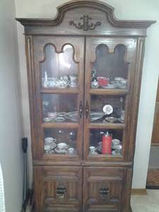 Elegant Vintage Hutch with Glass Doors