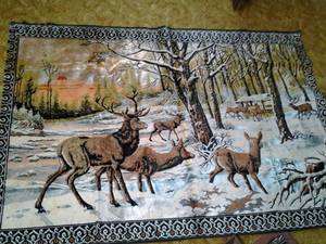 Large Rustic Tapestry Featuring Whitetail Deer in the Forrest&nbsp