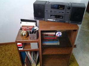 Surhum Stereo Double Cassette Deck, Vintage Cabinet, and All the Household Contents&nbsp