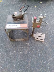 Vintage Powr-Kraft Saw Shell, Montgomery Ward 34 HP Motor, and Baboo Drill Press Stand