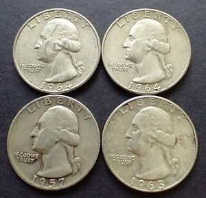 4 90% Silver Washington Quarters