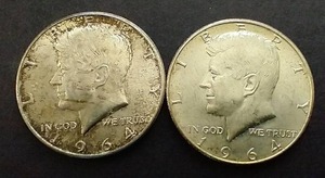 2 90% Silver Kennedy Half Dollars