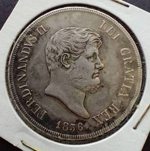 1856 Italian States 120 Grana Silver Coin