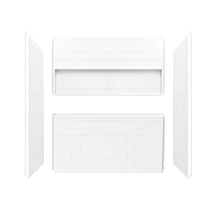Home Decorators Collection Santa Monica 60 in. W x 21 in. D Vanity in White with Marble Vanity Top in White with White Basins