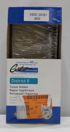 lot 801 image: Gatco District II Euro Toilet Paper Holder in Chrome