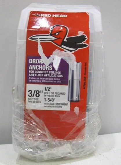 lot 812 image: Red Head 38 in. x 1-58 in. Steel Drop-In Anchors (50-Pack)