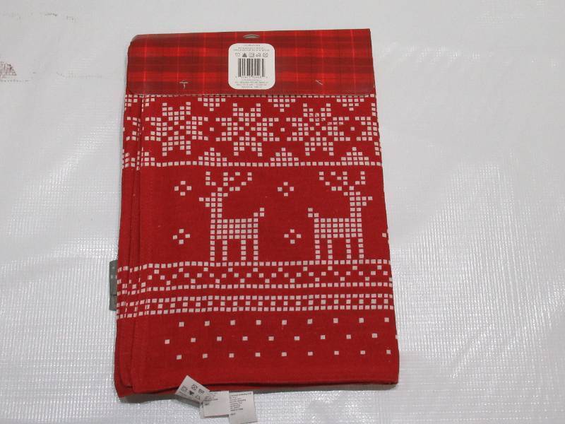lot 922 image: HALLMARK Christmas Theme Placemats RedWhite Deer 4 PACK Place Mats
