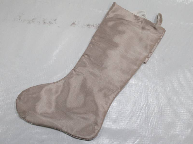 lot 926 image: Dyno St. Nicks Choice Christmas Themed Christmas Stocking Taupe Velvet - 1 Pack