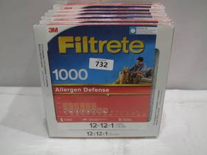 lot 732 image: 12x12x1, Filtrete Micro Allergen Defense Air Filters, MERV 11, by 3M, 7 Pack