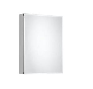 lot 718 image: Pegasus 24 in. W x 30 in. H x 5 in. D Frameless Recessed or Surface-Mount Bathroom Medicine Cabinet with Beveled Mirror