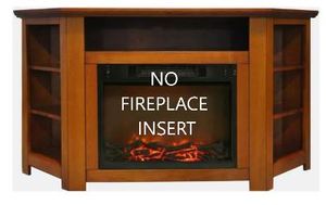 lot 701 image: Hanover Tyler Park 56 in. Corner Fireplace Mantel in Teak