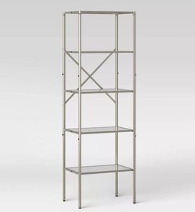 lot 702 image: Threshold Metal Linen Tower in Brushed Nickel 55 in. H