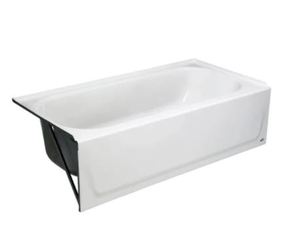 lot 709 image: Bootz Industries Maui 60 in Left Drain Rectangular Alcove Soaking Bathtub in White