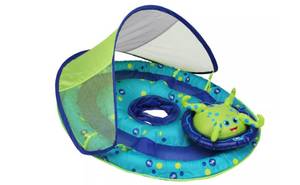 lot 739 image: Swimways Baby Spring Float Activity Center - Blue and Green Turtle Print