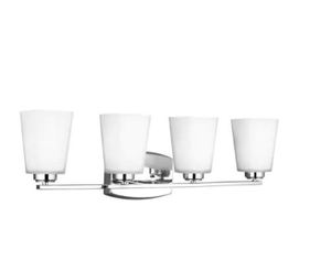 lot 747 image: Sea Gull Lighting Waseca 4-Light Chrome Bath Light