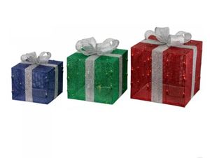 lot 748 image: Wondershop 3ct Christmas Incandescent Gift Box Novelty Sculpture