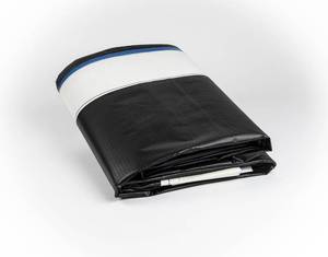 lot 123 image: NEW 13 x 150 ft. 13 oz. Vinyl Tarp BlackWhite New - 150 lbs - 1950 sq ft
