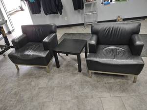 (2) Reception Chairs & Side Table...