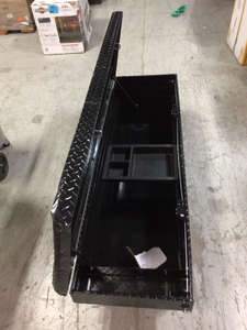 71.36 Matte Black Aluminum Full Size Crossbed Truck Tool Box by Husky slight damage no key Cusotmer Returns See Pictures