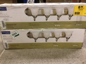 Progress Lighting 30 in. 4-Light Brushed Nickel Bathroom Vanity Light with Glass Shades&nbsp&nbspCustomer Returns See Pictures&nbsp