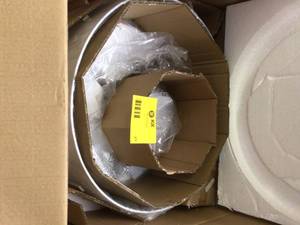 Manhattan 4-Light Polished Nickel Chandelier with White Drum Shade&nbsp&nbspCustomer Returns See Pictures&nbsp